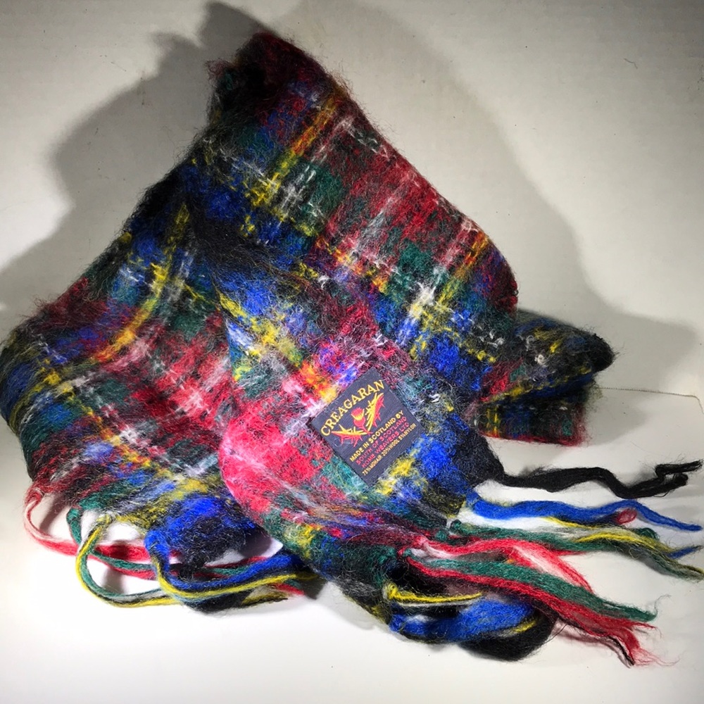 Vintage 70’s Mohair Wool made in Scotland Creagaran scarf 61”+